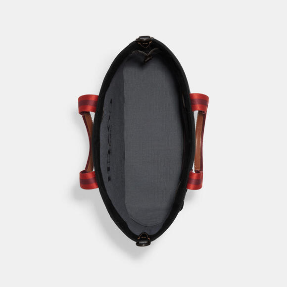 COACH CJ486 Canvas Tote 38 Tote Bag Black Multi - Picture 3 of 8